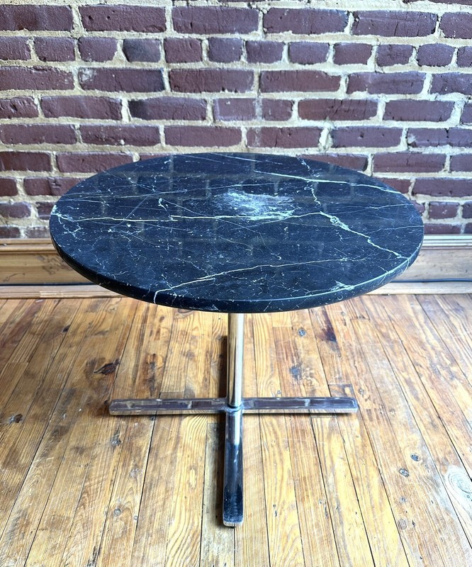 Helikon Mid Century Modern Marble & Steel 1980s Occasional or End Table gallery