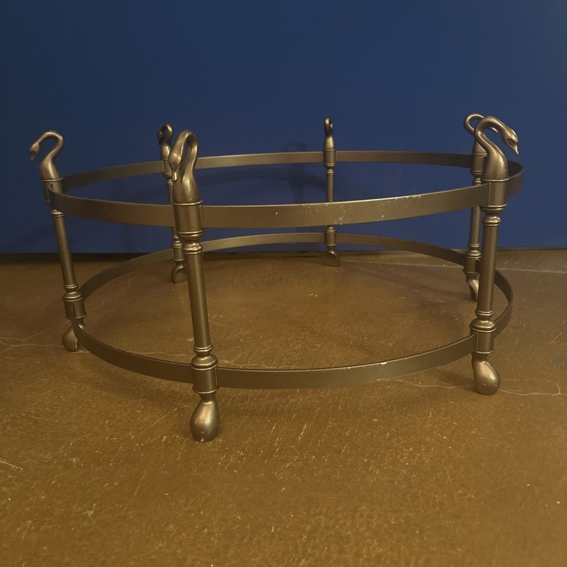 JANSEN Style Swan Coffee Table 31" x 14.5" with GLASS TOP, Hollywood Regency gallery