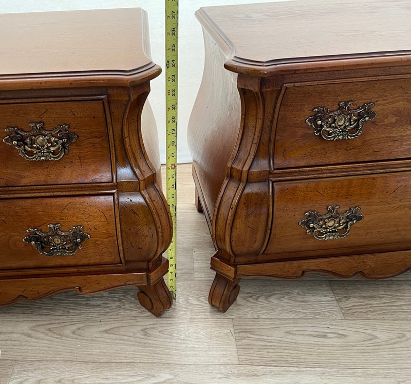 Henredon Town and Country Nightstands Matching Side Tables two Drawers French gallery
