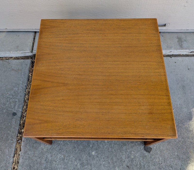 Vintage Mid Century Danish Modern Teak Wood 2-Tier Coffee Table Sweden T47 gallery