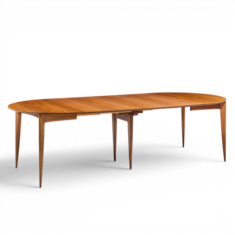 Gio Ponti for Singer & Sons Model 2135 Walnut Expanding Dining Table – 4 Leaves