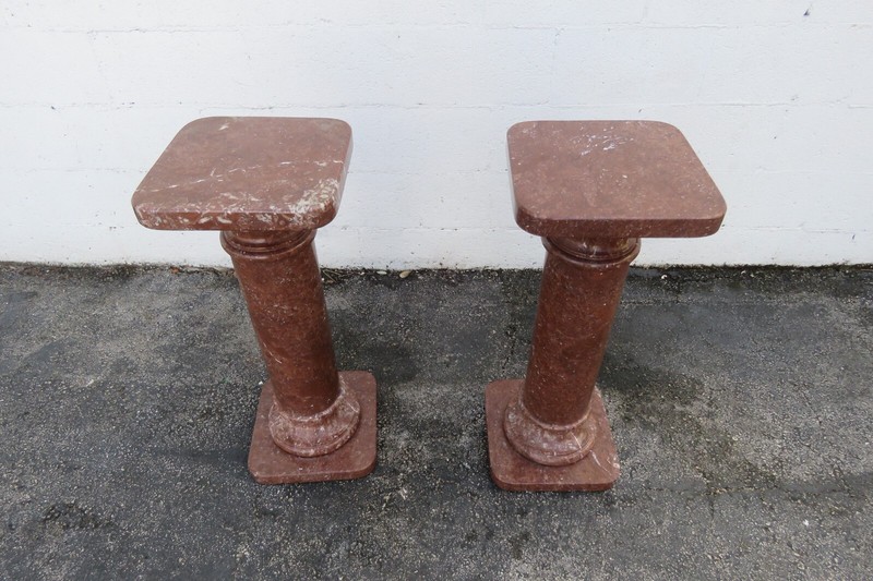 Marble Flower Plant Statue Stands Tables a Pair 5659 gallery