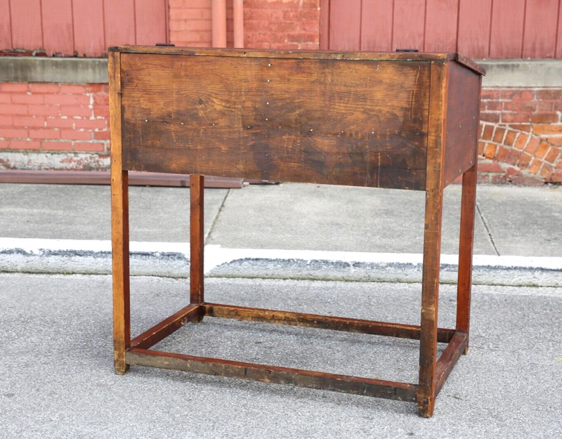 Antique drafting table wood apothecary drawer slanted artist desk stand vintage gallery