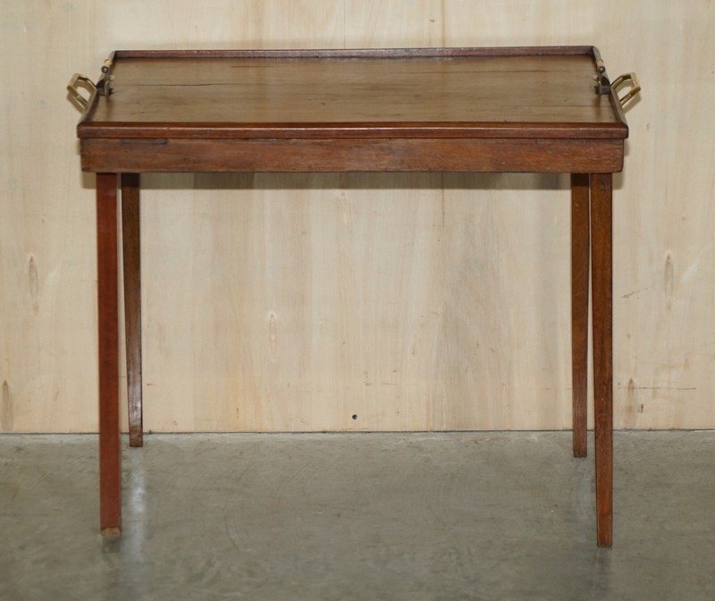 Fine Gillows Attributed Antique Victorian Folding Butlers Campaign Tray Table gallery