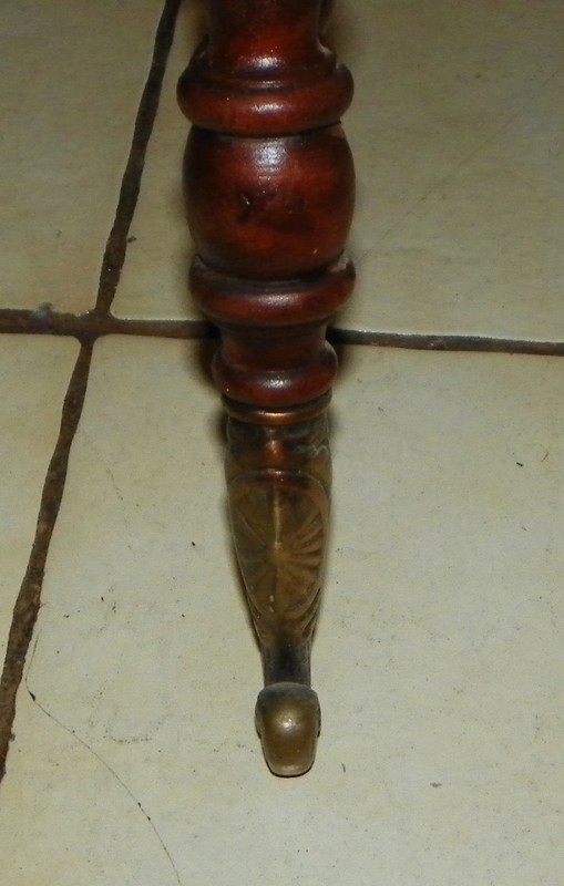 Cherry Barley Twist Center Table / Parlor Table with Brass Feet (RP) (PRT27) gallery