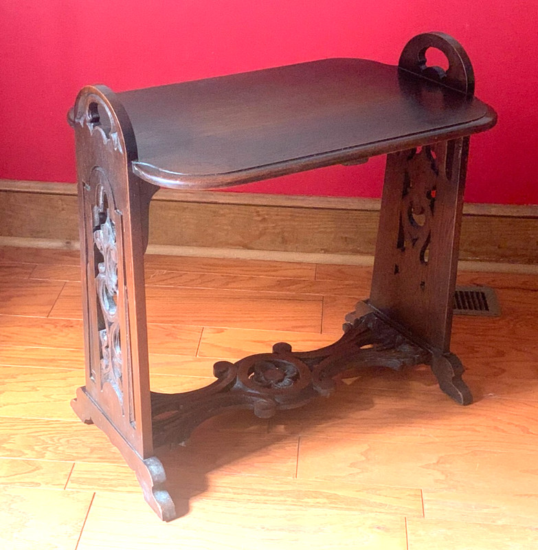 ANTIQUE LIFETIME FURNITURE Michigan OAK JACOBEAN TRESTLE TABLE Local Pickup NC gallery