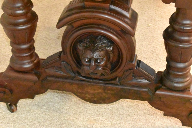 Victorian Walnut Library Table Belter Style gallery