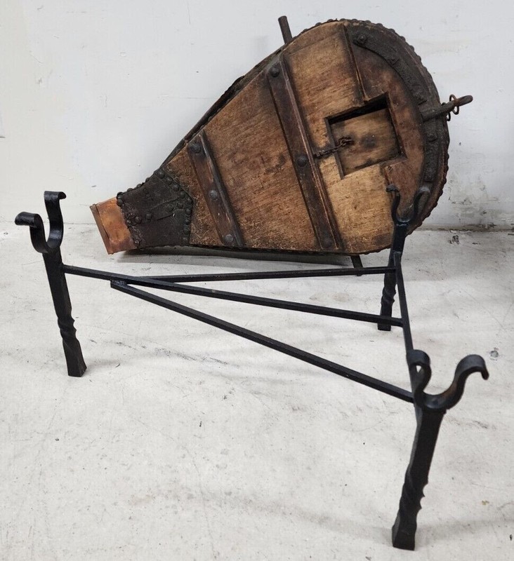 1800s French Blacksmith Bellows Rustic Coffee Table gallery