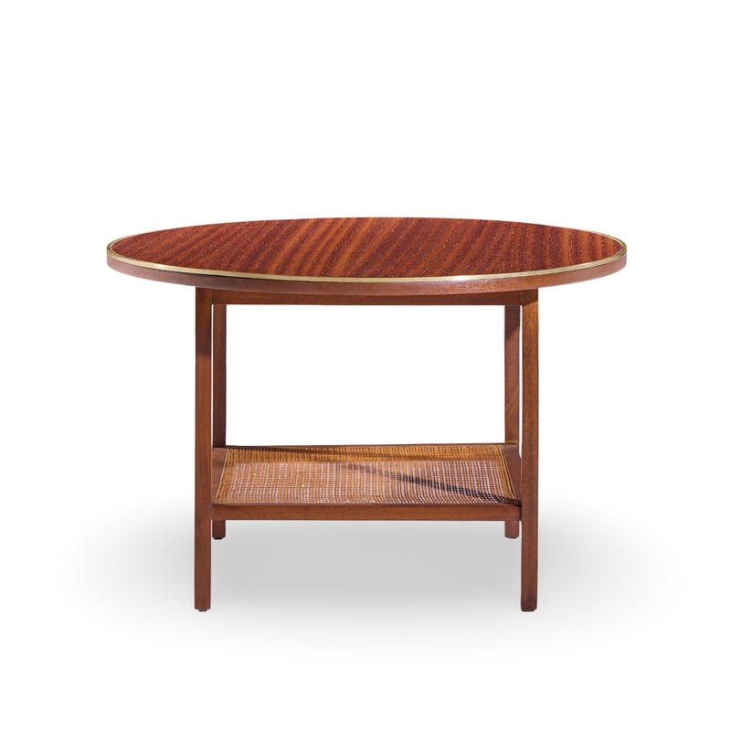 Paul McCobb for Calvin Mid Century Walnut and Cane Coffee Table gallery