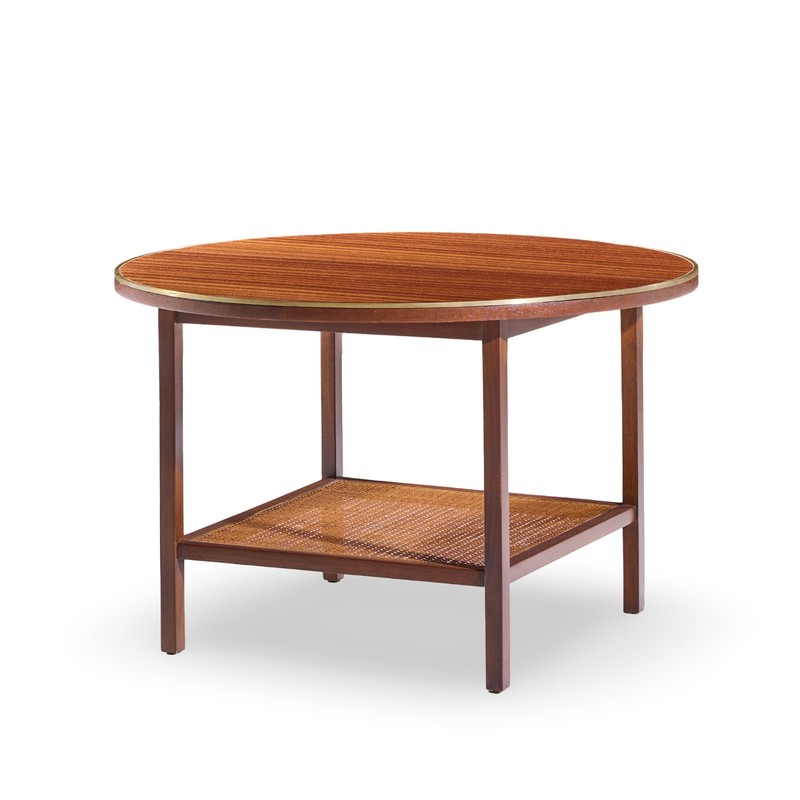 Paul McCobb for Calvin Mid Century Walnut and Cane Coffee Table gallery