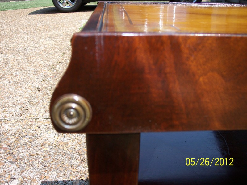 ANTIQUE STICKLEY OF GRAND RAPIDS END TABLE mahagony W/ LEATHER TOP EMPIRE STYL gallery
