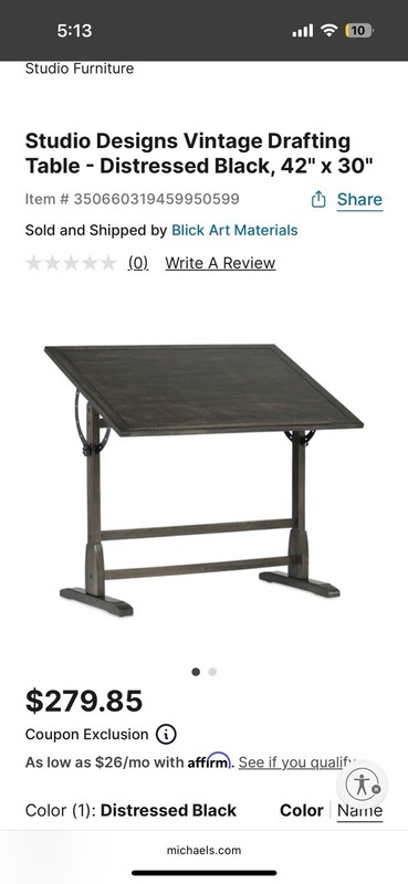 Vintage Drafting Table - Brown, Perfect Condition, 42" x 30"
