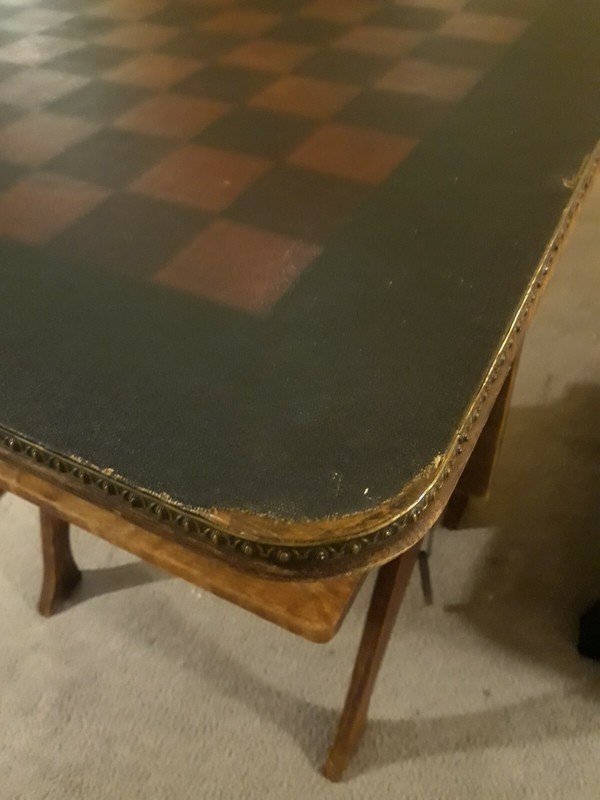WAS $695 Antique Primitive Rustic Chess Checkers Table /Converts To Chair Rare! gallery