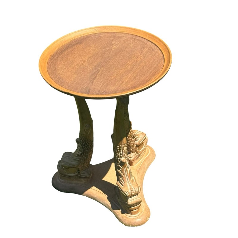 Vintage Italian Dolphin Fish Side Table Hollywood Regency Coastal Accent gallery