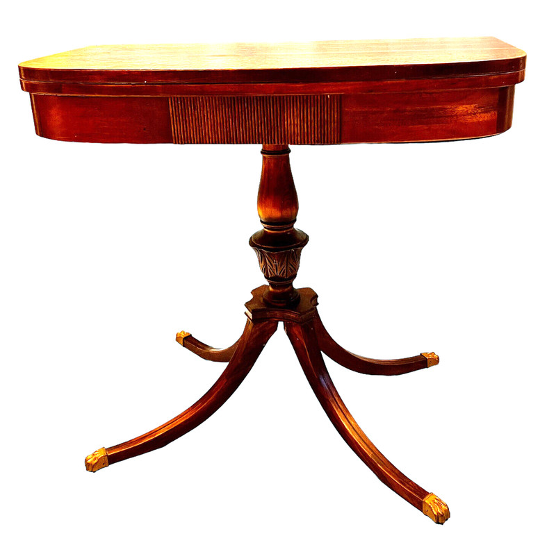 Georgian Style antique Mahogany Flip Top Game Table or Hall Console 32”