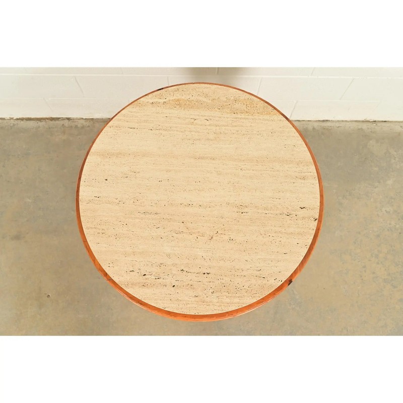 Baker Furniture Italian Provincial Pine and Travertine Top Tea Table gallery