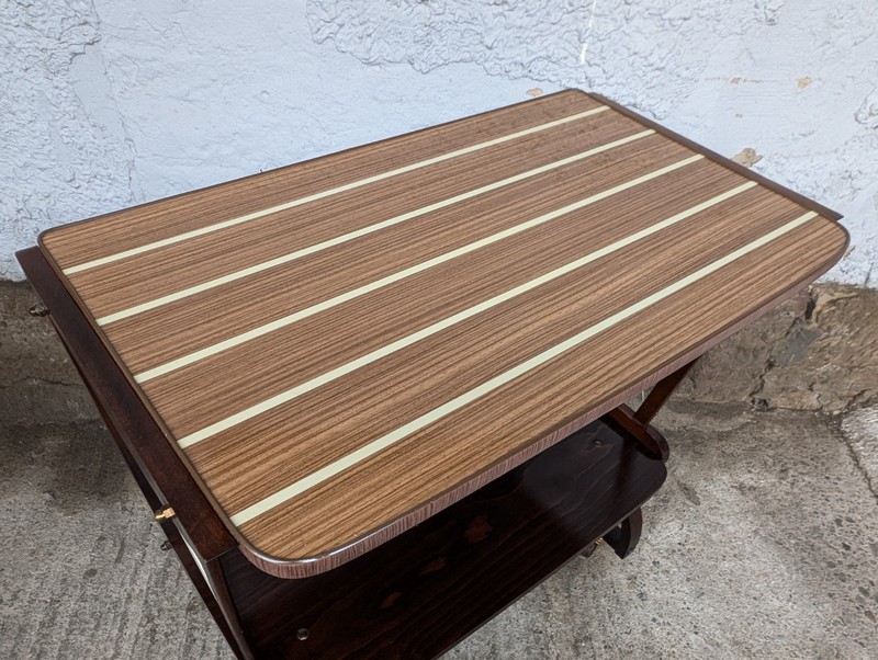 Serving Cart TV Phono Table Wood 50s Rockabilly Side Table Mid Century gallery