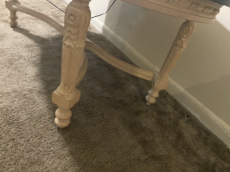 BEAUTIFUL VINTAGE MARBLE TOP VICTORIAN STYLE WOOD CARVED OVAL COFFEE TABLE gallery