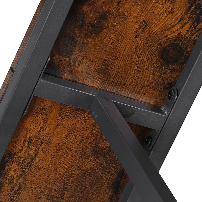 70.8" Console Table Metal Frame Entryway Table with 2 Outlet & 2 USB Ports Brown gallery
