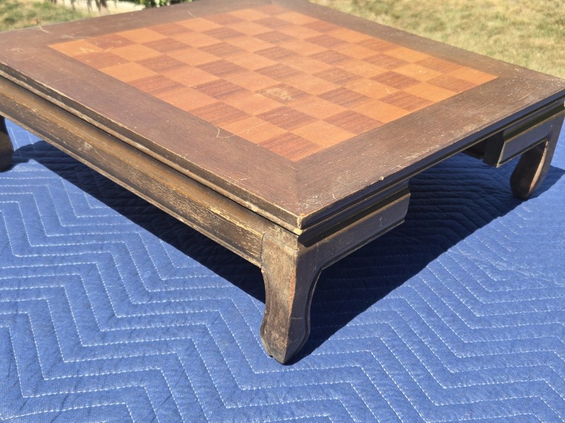 Vintage Asian Chinese Custom Chess Table with drawer 22 X 22 X 7" gallery
