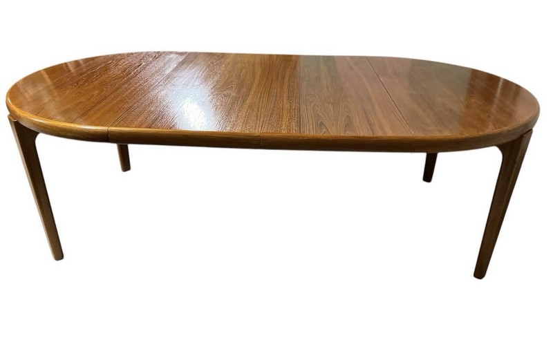 Mid Century Modern Vintage Danish Teak Round Oval Extendable Dining Table gallery