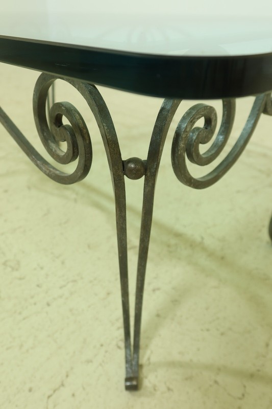 F32889EC: Iron Base Glass Top Coffee Or Cocktail Table gallery