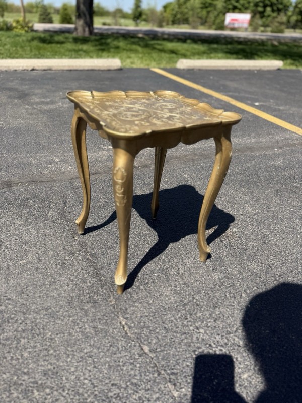 Vintage Italian Florentine Side Table Gold Baroque MCM 12" X 12"X 17” gallery