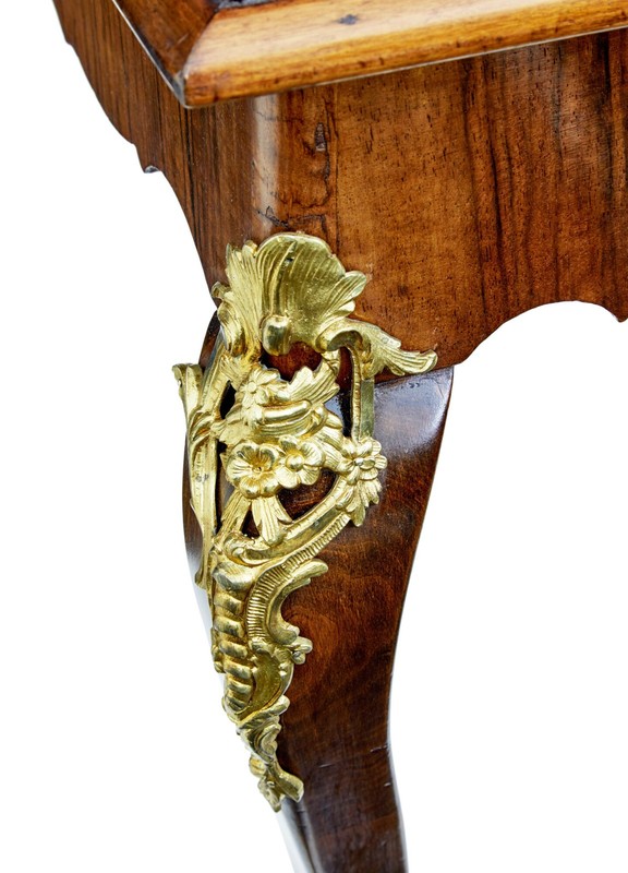 19TH CENTURY ROCOCO REVIVAL WALNUT AND ORMOLU INLAID TABLE gallery