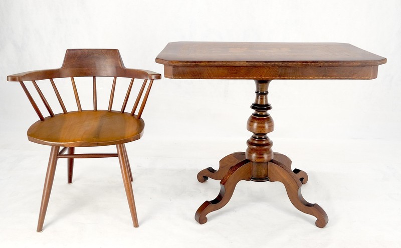 Dutch 19th Century Marquetry Inlay Top Breakfast Center Occasional Lamp Table gallery