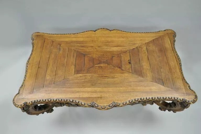 19th C. Italian Baroque Carved Walnut Center Table in the French Louis XV Taste gallery