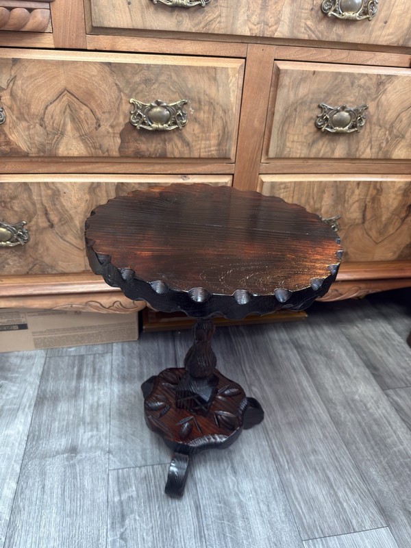 Spanish Colonial Carved Wooden Side Table, 1950s gallery