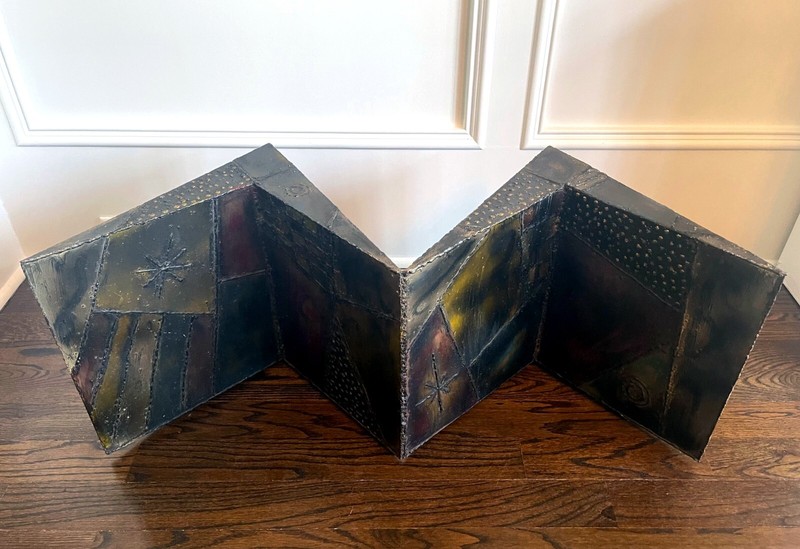 Sculpted Steel Zigzag Coffee Table Base by Paul Evans for Directional gallery