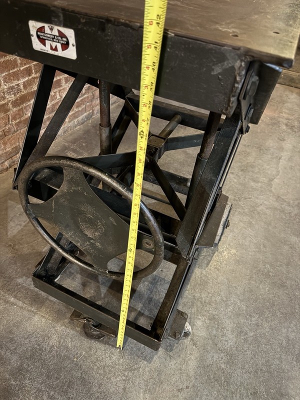 VINTAGE INDUSTRIAL HI-LOW LIFT CART / PLATFORM TABLE gallery