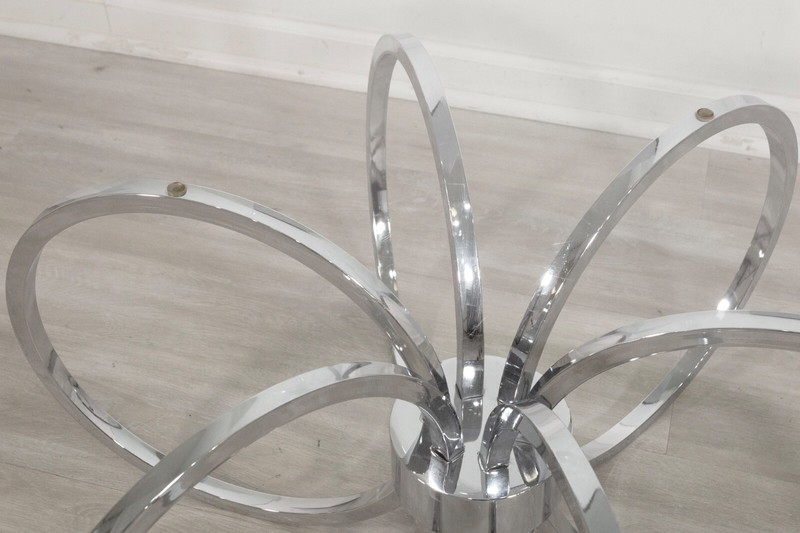 MidCentury Modern Chrome & Glass Coffee Table In The Style Of Milo Baughman gallery