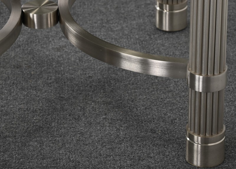 Solid Stainless Steel Center or Dining Table by Ron Seff, 1980s gallery