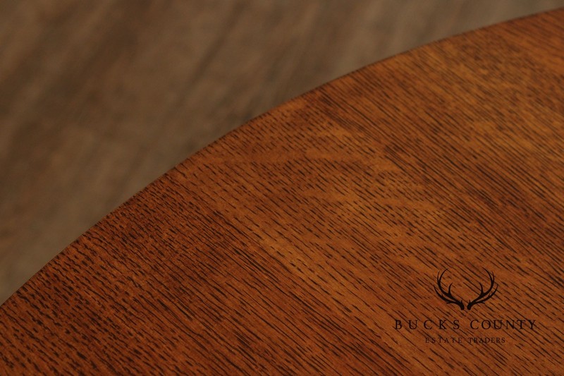 Stickley Mission Collection Round Oak Commemorative Library Table gallery