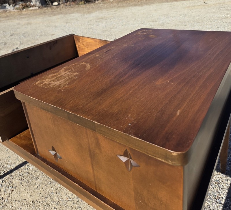 One Mid-century Mersman ( 1950s-1970s ) step-up side table solid wood. gallery