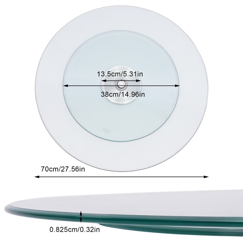 27.56" Glass Turntable Dining Table Centerpiece Large Tabletop US gallery