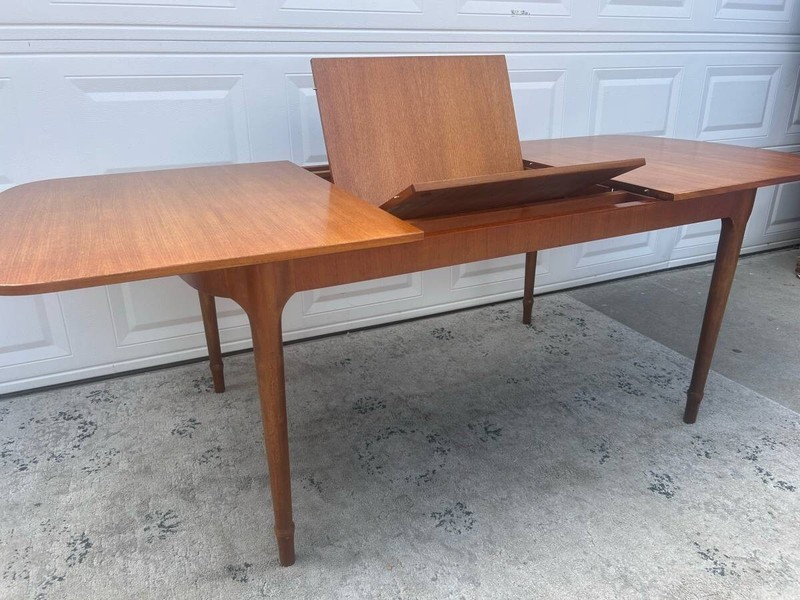 Mid-Century Teak Dining Butterfly Leaf Table from McIntosh c.1960 gallery