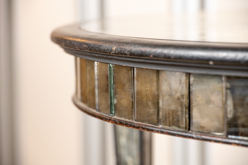 Antique Empire Style Black Lacquer Mirror Table – Original Patina, One of a Kind gallery
