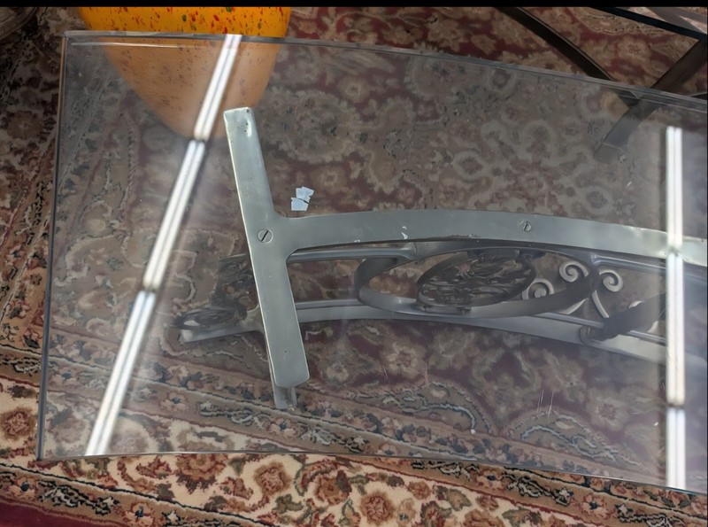 Hollywood Regency Brass + Glass Table With Arc Glass Top + Dragon Base 51"L gallery
