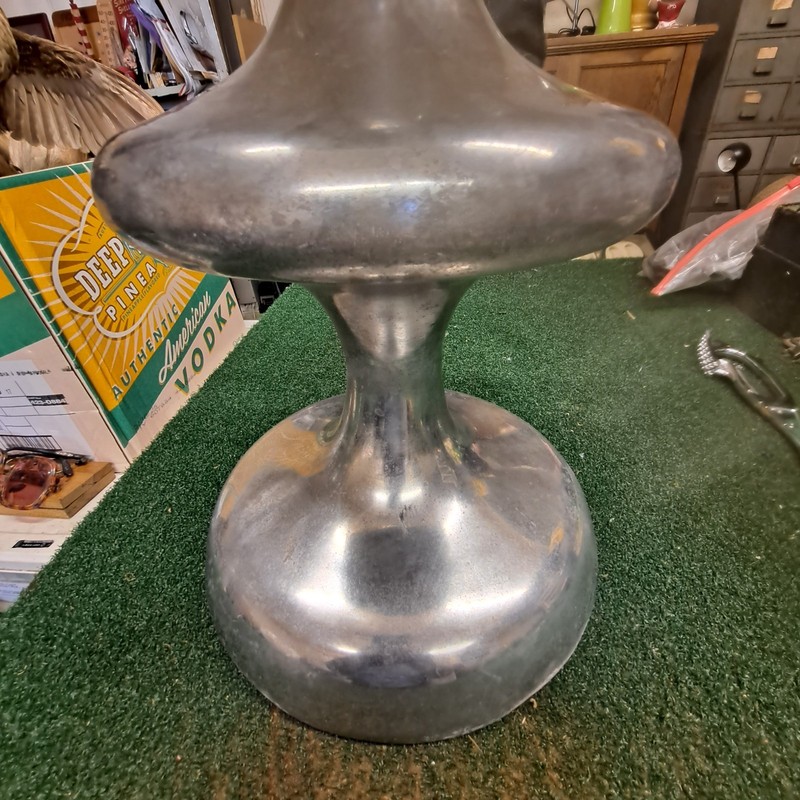 Mid Century Modern Aluminum Abstract Table Stand Stool Base 19" x 11" gallery