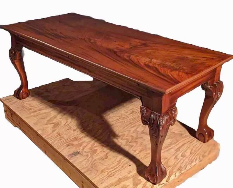 Custom Made Chippendale Style Coffee Table With Two Pull Out Tray Slides gallery