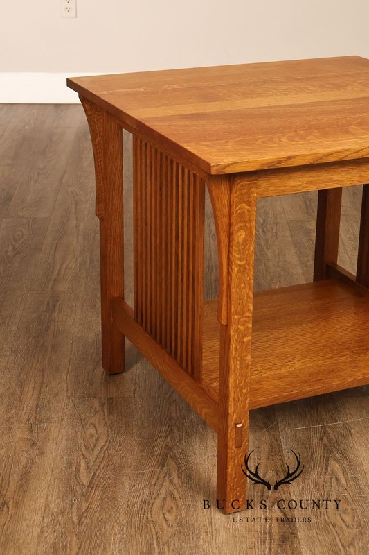 Stickley Mission Collection Oak Spindle Lamp Table gallery
