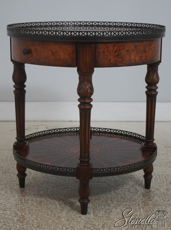 LF72619: THEODORE ALEXANDER Inlaid 2 Tier Mixed Wood End Table gallery