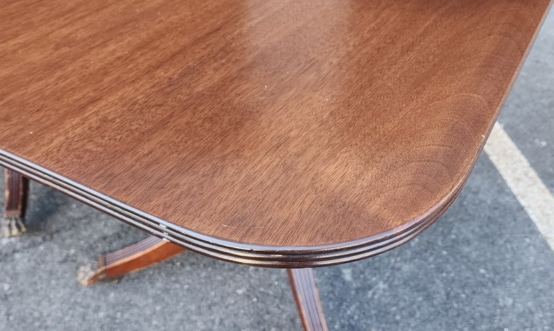 Antique English Solid Mahogany Banquet Dual Tilt Top Dining Room Table , 1930s gallery