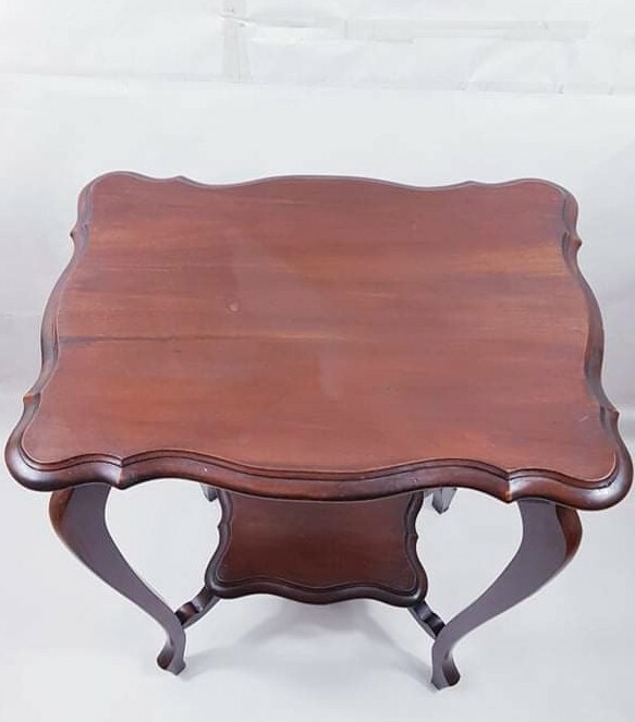 Antique Hall Console Table Hard wood and bottom shelf 1960s gallery