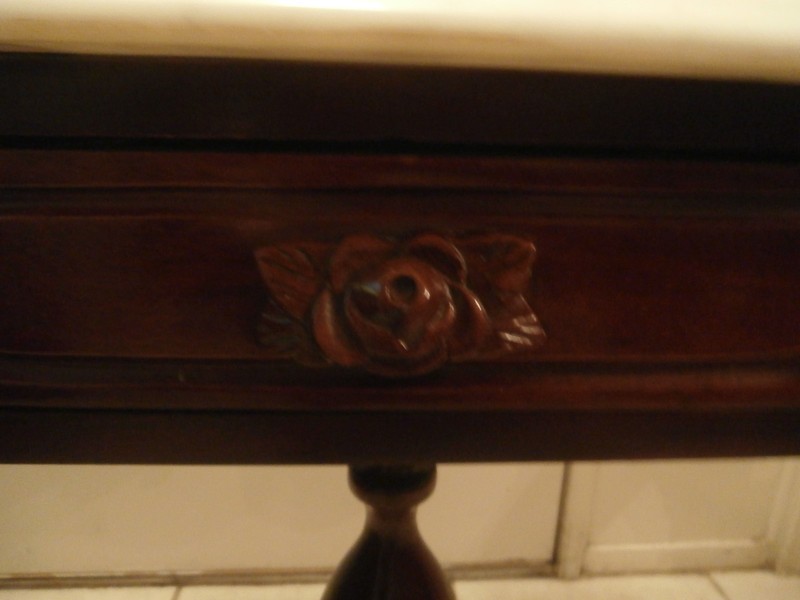 ANTIQUE VICTORIAN STYLE PAIR OF SOLID MAHOGANY MARBLETOP SIDETABLEGENUINEIMARBLE gallery