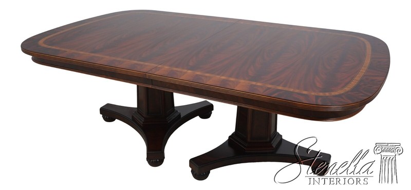 L64114EC: HENREDON Flame Mahogany Top Dining Room Table