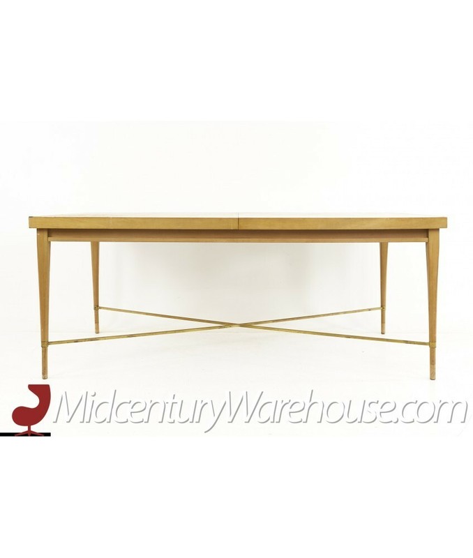 Paul McCobb for Calvin Mid Century Brass X Base Dining Table gallery